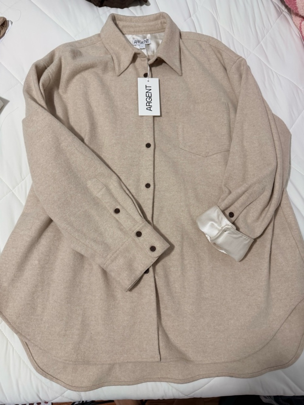Argent Women's Button-Down Shirt in Beige